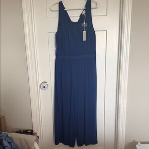 Cupio Sleeveless Wide-Leg Jumpsuit in Deep Blue